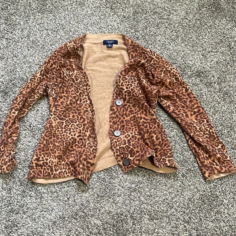 3/4 sleeve cheetah cardigan